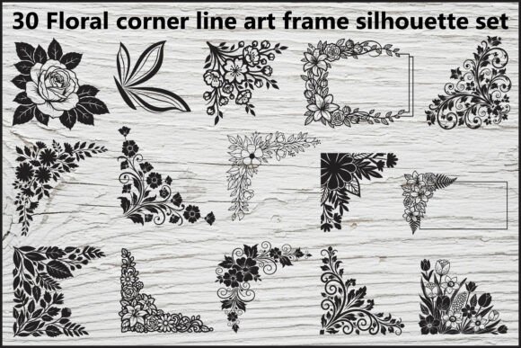 30 Floral Corner Frame Silhouette Bundle: Natural Elegance for Every Project