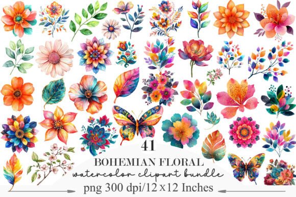 Bohemian Floral Clipart PNG: A Creative Toolkit