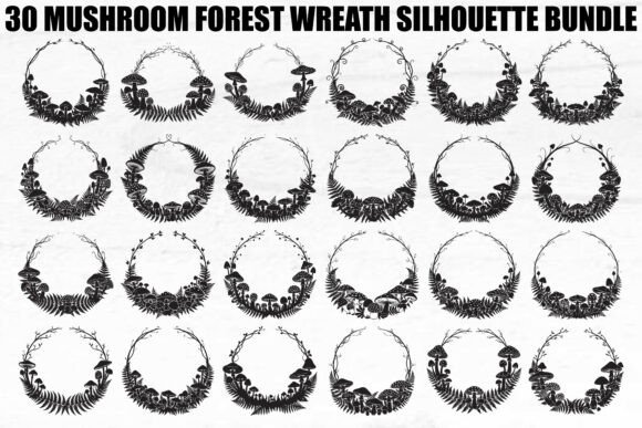 Enchanting Designs with Mushroom Forest Wreath SVG Bundle