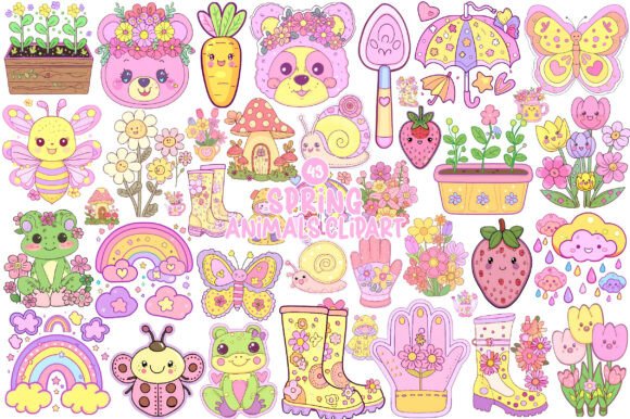 Spring Animals Clipart: Your Go-To for Charming Design Projects