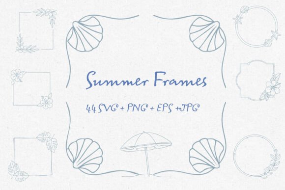 Summer Frames Svg & Beach Frame Clipart: A Coastal Design Toolkit
