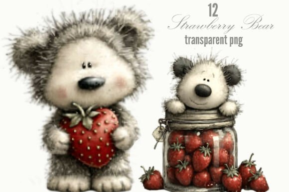 The Whimsical Charm of Strawberry Bear PNG Clipart