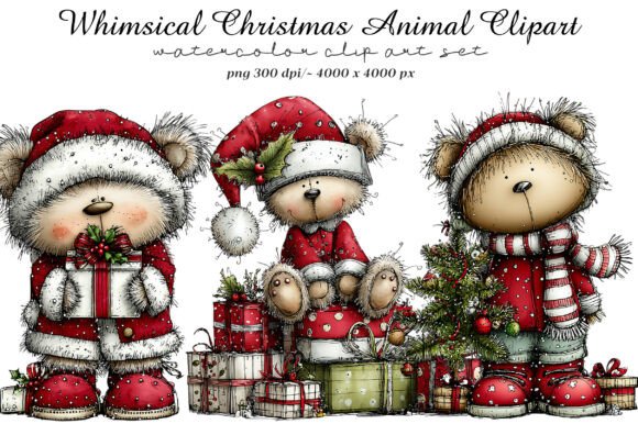 Whimsical Christmas Animal Clipart: Your Go-To Holiday Design Toolkit