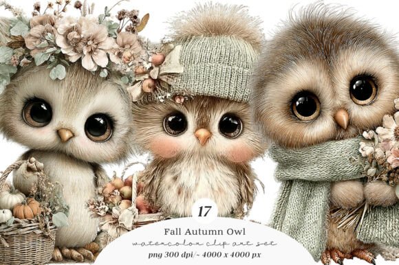 Whimsical Fall Autumn Owl Clipart: Your Seasonal Design Toolkit